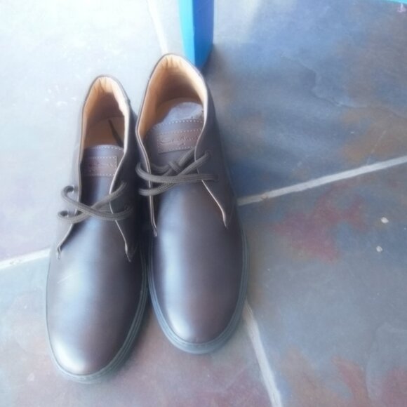 New Authentic Santoni High Top Luxury Leather Shoes Brown Italy UK 11 US 12 - Picture 16 of 16